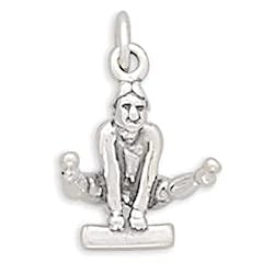 Vaulting Gymnast Gymnastics Charm Sterling Silver