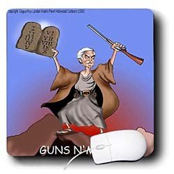 Londons Times Funny Panel Hollywood Cartoons - Heston Guns N Moses - Mouse Pads