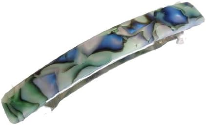 Classic Hair Barrette - Made in France - Beautiful Colors - 1/2 Inch X 3.75 Inches (Abalone)
