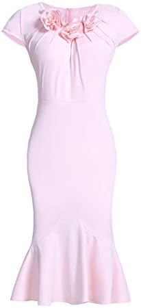 Pink Elegant Celebrity Flower Mermaid Pencil Dress Bky8-038.1