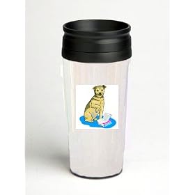 16 oz. Double Wall Insulated Tumbler with dog on a blanket - Paper Insert by SHOPZEUS