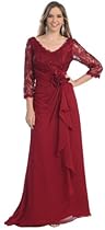 Hot Sale Mother of the Bride Formal Evening Dress #813 (3XL, Burgundy)