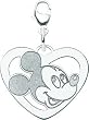 Sterling Silver Disney Mickey Mouse Heart Lobster Clasp Charm