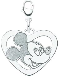 St Silver Disney Mickey Mouse Heart Lobster Clasp Charm