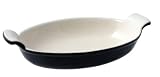 Oval Gratin Dish 145mm(d) x 40mm(h) x 210mm(w) Black - Enamelled Cast Iron