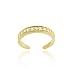18K Gold Over Sterling Silver Channel Set CZ Toe Ring
