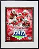 Arizona Cardinals 2008 Super Bowl XLII Big 5 Composite Double Matted 8 x 10 Photograph in Black Anodized Aluminum Frame