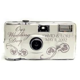 10 Pack Personalized Silver Bell Wedding Cameras - Matching Table Cards Included - 27 Exposures -... by Cameras For All Wedding Cameras