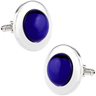 Oversized Cat Eye Blue Metal Cufflinks