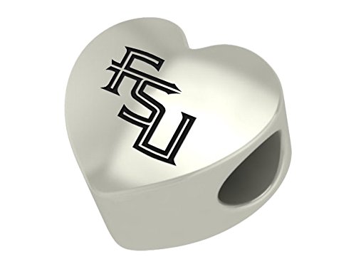 Florida State Seminoles Sterling Silver Heart Bead Fits Most European Style Charm Bracelets