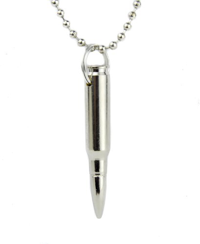Silver Bullet Necklace 0.308 Mm Black Metal Punk Rock
