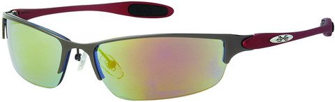 X-Loop Semi Rimless Two Color Metal and Acrylic Wrap Sport Sunglasses with Head Grips ( Choose from 8 Colors )