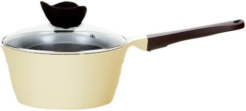 Ivory Cast Aluminum Deep Sauce Pan with Ecolon Coating and Heat resistant Grip (1.9qt)