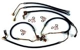 Brake Hose Front Extended Length Braided Stainless Steel Length Over Stock 4 in.