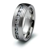 Stainless Steel Ring with CZ (Sizes 8-12)