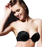 Panache Atlantis Solutions Gel-Padded Plunge Bra with Detachable Straps - 5940 (36A, Black)