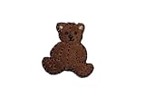 TEDDY 2,5 cm * 2,6 cm BÄR BEAR BRAUN AUFNÄHER APPLIKATION BÜGELBILD Teddybär dunkelbraun