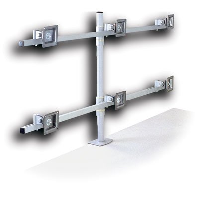 SV14 Tischständer für 6 Monitoren bis je 10 kg Silber