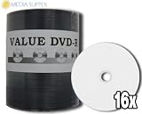 JVC/Taiyo Yuden White Inkjet (Hub Printable ) 16x DVD-R Media 100 Pack in Tape Wrap - ValueLine