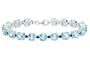 31 Carat Blue Topaz and Sapphire Sterling Silver Bracelet