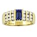 14 Yellow Gold Emerald Cut Tanzanite and Diamond Ring 1.01 TCW
