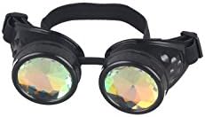 Vintage STEAMPUNK GOGGLES&amp;Glasses Bling Lens Rustic Goth COSPLAY PARTY without Rivets