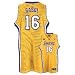 adidas Los Angeles Lakers #16 Pau Gasol Gold Home Swingman Basketball Jersey (Medium)