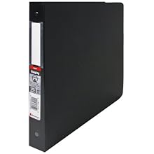 Wilson Jones Hanging Dubllock Round Ring Poly Binder, 8.5 x 11 Inches, 1-Inch Capacity, Black (390-14B )