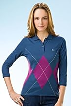 3/4 Sleeve Pima Cotton Placed Argyle Polo