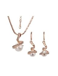 XiangGang ShaoGi 18k White Gold, Round Diamond Ball Fashion Sets, White And Pink - 18 inch
