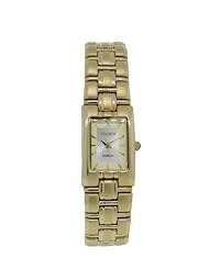 Elgin EG083 Ladies Gold Tone Diamond Quartz Watch with Silver Dial