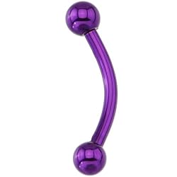 16 Gauge Purple Electro Titanium Eyebrow Ring