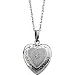 14K White Gold Heart Shaped Diamond Locket