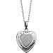 14K White Gold Heart Shaped Diamond Locket