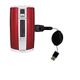 Retractable USB Cable for the Samsung Hue with Power Hot Sync and Charge capabilities - Gomadic Brand w/ TipExchange Technology