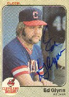 Ed Glynn, Cleveland Indians, 1983 Fleer Autographed Card