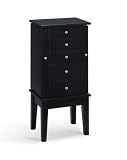 Contemporary espresso finish wood jewelry armoire cabinet chest