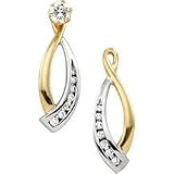14K Two Tone Gold Diamond Earring Jacket