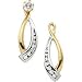 14K Two Tone Gold Diamond Earring Jacket