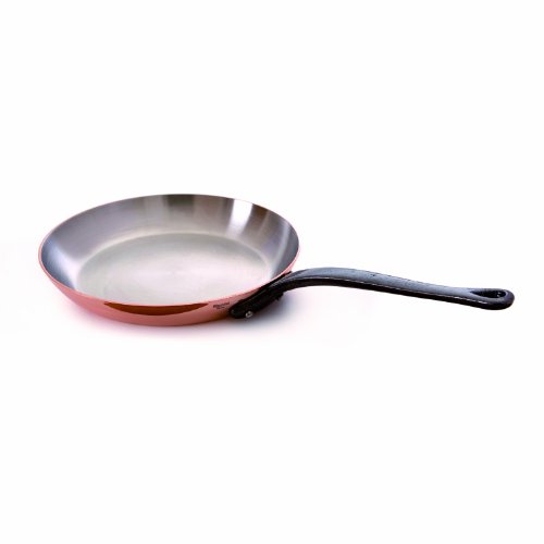 Mauviel M'Heritage Copper M250C 6504.22 8.6 Inch Round Frying Pan, Cast Iron Handle