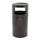 RUBBERMAID / RUB911200BLA / Atrium Dome Top Waste Container, Round, Fiberglass, 28gal, Black / Sold as 1 EA
