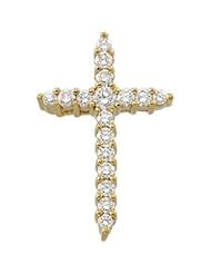 Ann Harrington Jewelry 14k Yellow Gold 1/3 Ct Tw Diamond 21 X 13 mm Cross Pendant