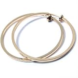 Beautiful Large 2 Inch Classic Hoop Clip Earrings for Non-Pierced Ears Gold Tone