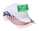 DON'T JUST SIT THERE, STAMP SOMETHING Adult USA Flag Racing Flame Hat / Cap