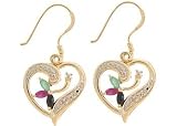 Signature Diamond & Genuine Stone Hearts 18KT GOLD OVER STERLING