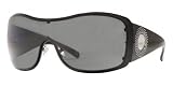 VERSACE EYEWEAR - VERSACE 2082B 100/987 BLACK/GRAY SHIELD SUNGLASSES
