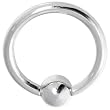 Solid 14KT White Gold 16 Gauge 3/8" Captive Ball Ring 4mm Ball