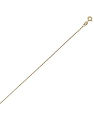 18 Inch 22K Gold Plated Sterling Silver Light Box Chain - 1.0mm Wide