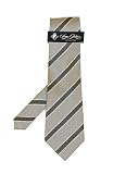 Sean John - Sean John Silver Textured Medium Diagonal Stripe Tie