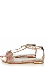Jewel Encrusted Flat Sandal